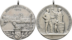 Stuttgart-Stadt. SCHÜTZENMEDAILLEN. Sammlung Hartmut Schulz 

Tragbare, mattierte Silbermedaille 1914 von Mayer und Wilhelm, auf das 13. Festschieße...