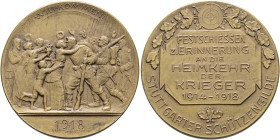 Stuttgart-Stadt. SCHÜTZENMEDAILLEN. Sammlung Hartmut Schulz 

Bronzemedaille 1918 von Mayer und Wilhelm, auf das Festschießen zur Erinnerung an die ...