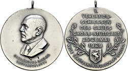 Stuttgart-Stadt. SCHÜTZENMEDAILLEN. Sammlung Hartmut Schulz 

Tragbare Silbermedaille 1929 von Mayer und Wilhelm, auf das 1. Verbandsschießen des Ga...