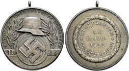 Stuttgart-Stadt. SCHÜTZENMEDAILLEN. Sammlung Hartmut Schulz 

Tragbare, versilberte Bronzemedaille 1933 unsigniert, auf das Nationale Erhebungs-Wett...