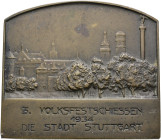 Stuttgart-Stadt. SCHÜTZENMEDAILLEN. Sammlung Hartmut Schulz 

Einseitige Bronzeplakette 1934 von Mayer und Wilhelm, auf das 3. Volksfestschießen der...