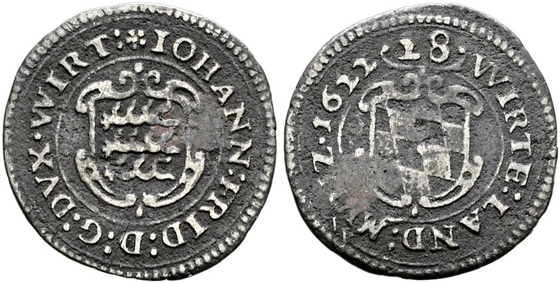 Württemberg. Johann Friedrich 1608-1628 

Kipper- Schilling 1622 -Stuttgart-. ...