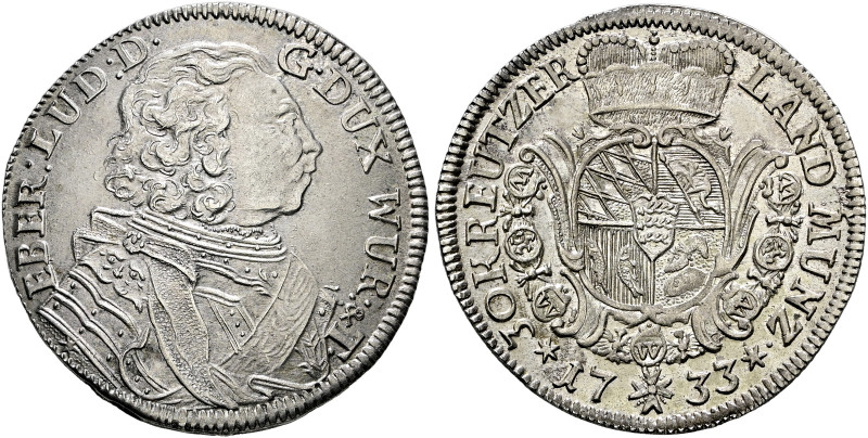 Württemberg. Eberhard Ludwig 1693-1733 

30 Kreuzer 1733. KR 63, Ebner 229. -W...