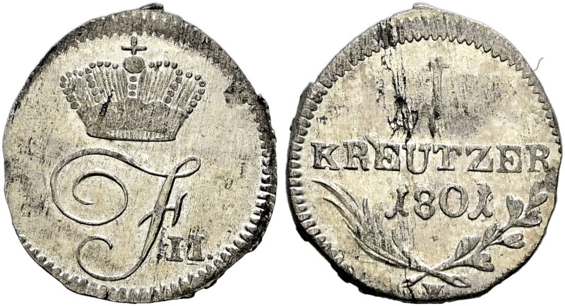 Württemberg. Friedrich II./I. 1797-1806-1816 

Kreuzer 1801. Mit W unter Palm-...