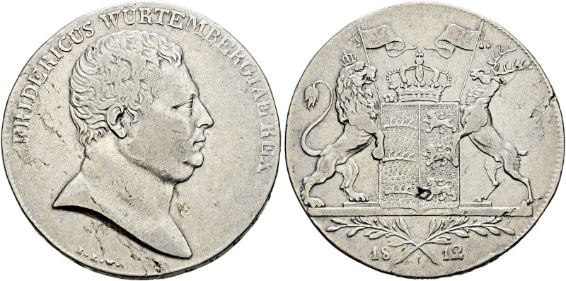 Württemberg. Friedrich II./I. 1797-1806-1816 

Kronentaler 1812. Kopf mit kurz...