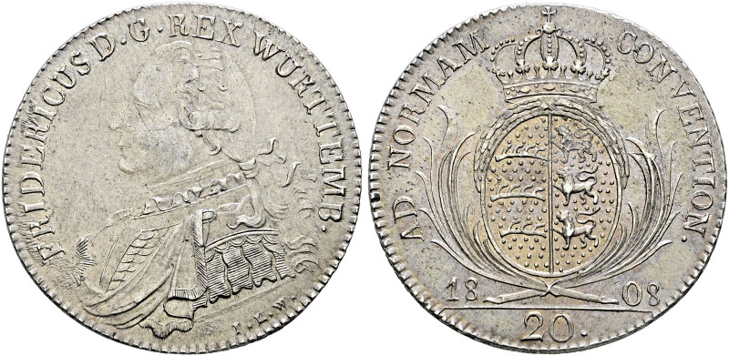 Württemberg. Friedrich II./I. 1797-1806-1816 

20 Kreuzer 1808. Mit CONVENTION...