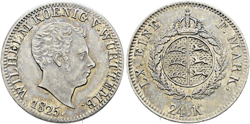 Württemberg. Wilhelm I. 1816-1864 

24 Kreuzer 1825. KR 75.1, AKS 87 Anm., J. ...