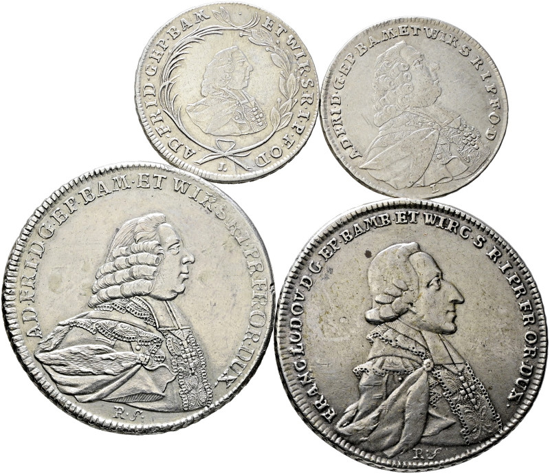 6 Stücke: WÜRZBURG, dabei Konventionstaler 1772 (Helm. 762, Dav. 2901), Konventi...