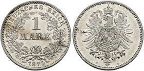 Kleinmünzen. 

1 Mark 1874 G. J. 9. minimale Kratzer, Polierte Platte