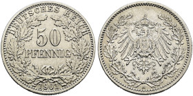 Kleinmünzen. 

50 Pfennig 1901 A. J. 15. sehr schön-vorzüglich
