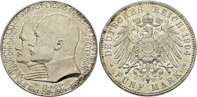 Silbermünzen des Kaiserreiches. HESSEN 

Ernst Ludwig 1892-1918. 5 Mark 1904. Philipp der Großmütige. J. 75. minimale Kratzer und Randfehler, vorzüg...