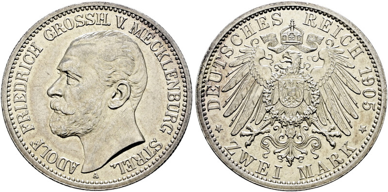 Silbermünzen des Kaiserreiches. MECKLENBURG-STRELITZ 

Adolf Friedrich V. 1904...