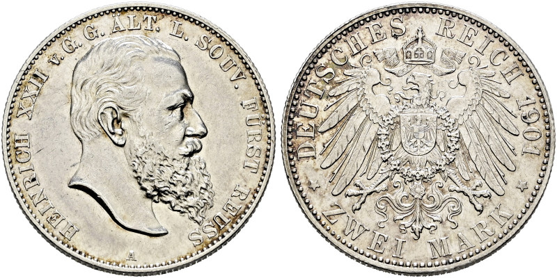 Silbermünzen des Kaiserreiches. REUSS-ÄLTERE LINIE 

Heinrich XXII. 1867-1902....