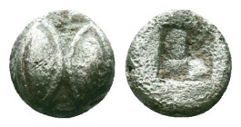 Greek coins
Lesbos, Uncertain mint AR Hemiobol  ca 500-450 BC
Obv: Two eyes
Rev: Quadratum Incusum.
Ref: Rosen 548

Reference:

Condition: Ver...