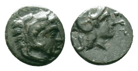 Greek
Greek, Mysia, Pergamon. ca. 310-284 B.C. Head of Herakles right, wearing lion's skin headdress / ΠEP, Helmeted head of Athena right. 

Condition...