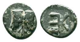 Greek Coins
TROAS. Kebren. Ae (Circa 420-412 BC). Obv: Confronted heads of two rams, with downward facing palmette between them. Rev: KE monogram.

Co...
