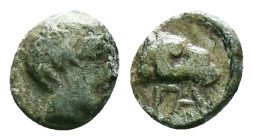Greek Coins
Troas, Gargara. 4th century BC. Æ . Laureate head of Apollo left / ΓAP. Head of ram right within incuse circle.

Condition: Very Fine

Wei...