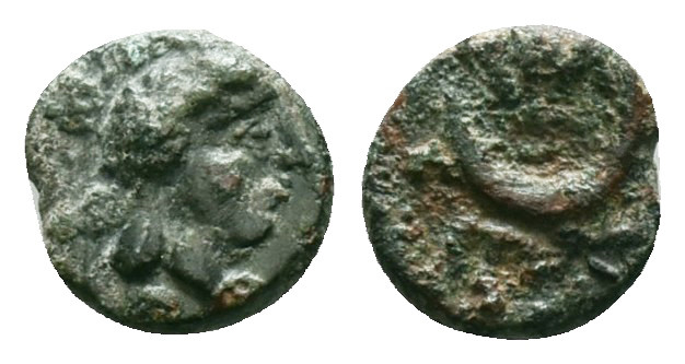 TROAS. Sigeion.(4th-3rd centuries BC).Ae.
Obv : Helmeted head of Athena right.
R...