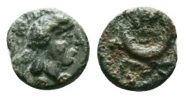 TROAS. Sigeion.(4th-3rd centuries BC).Ae.
Obv : Helmeted head of Athena right.
Rev : Σ - Ι / Γ - Ε.
Crescent left within linear square.

Condition: Ve...
