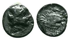 GREEK
TROAS. Antandros (4th-3rd centuries BC.) AE.
Obv: Laureate head of Apollo right.
Rev: ANTANΔΡ.
Head of lion right; grape bunch above.

Condition...