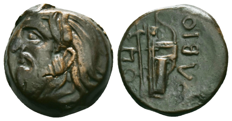 Greek Coins
SKYTHIA. Olbia. Ae (Circa 310-280 BC). Obv: Horned head of Borysthen...