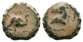 Greek
SELEUKID EMPIRE. Demetrios I Soter. 162-150 BC. Serrate Æ . Antioch on the Orontes mint. Head of horse left / Head of elephant right. 

Referenc...