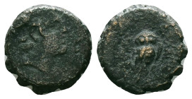 Greek Coins
SELEUKID KINGDOM. Cleopatra Thea and Antiochos VIII (125-121 BC). Ae. Antioch on the Orontes. Dated SE 190 (123/2 BC).
Obv: Radiate head o...