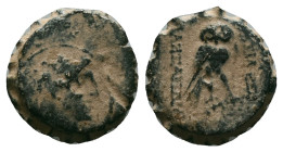 Greek Coins
SELEUKID KINGDOM. Cleopatra Thea and Antiochos VIII (125-121 BC). Ae. Antioch on the Orontes. Dated SE 190 (123/2 BC).
Obv: Radiate head o...