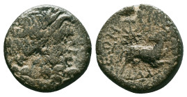 Greek
Seleucis and Pieria, Antioch. Pseudo-autonomous issue, c. 1st century BC. Æ Trichalkon (. Silanus, magistrate, year 44 of the Actian Era (AD 13/...