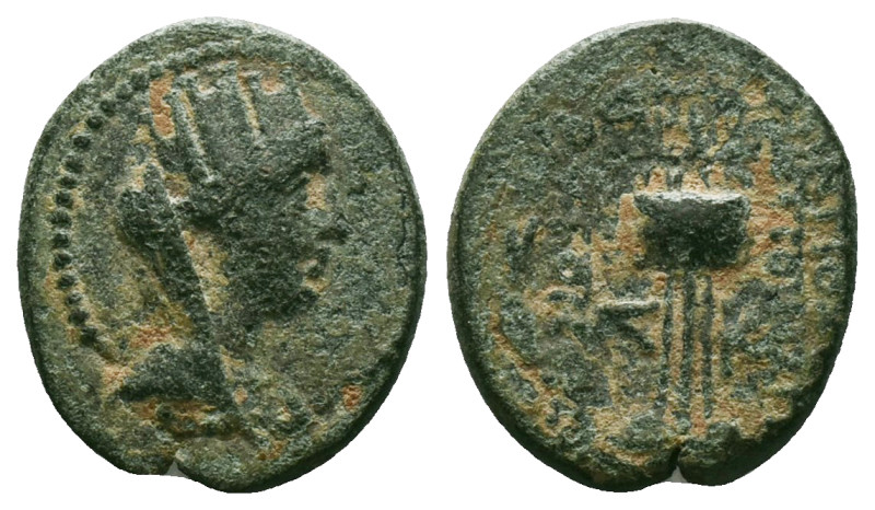 GREEK
Seleukis and Pieria, Antioch Æ. Dated Actian Era year 35 = AD 4/5. Turrete...