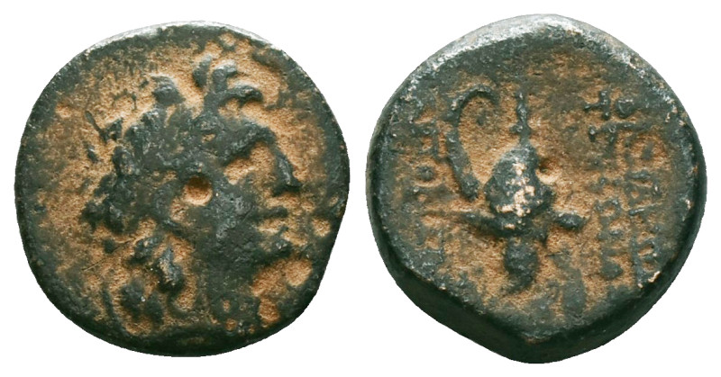 Greek
Seleukid Kingdom. Uncertain mint in Northern Seleucis and Pieria. Tryphon ...