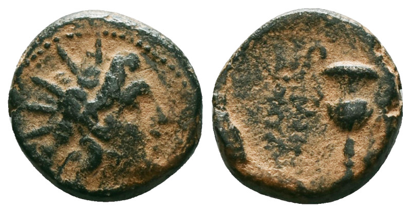 Greek
Seleukid Kings, Antiochos VI (145-142 BC). Æ. Apamea on the Orontes. Radia...