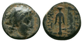 Greek Coins, 4th - 1st century B.C. AE
Reference :
Condition: Very Fine

Weight: 3.13 gr.
Diameter: 15.1 mm