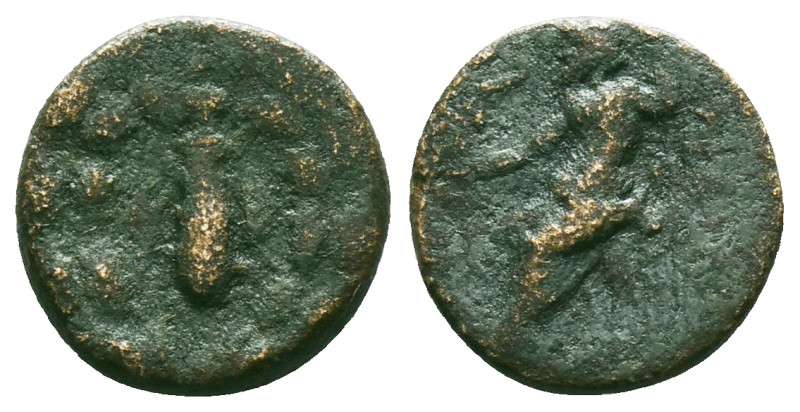 Greek Coins
CILICIA. Tarsos. Ae (164-27 BC).
Obv: Filleted, upright club within ...