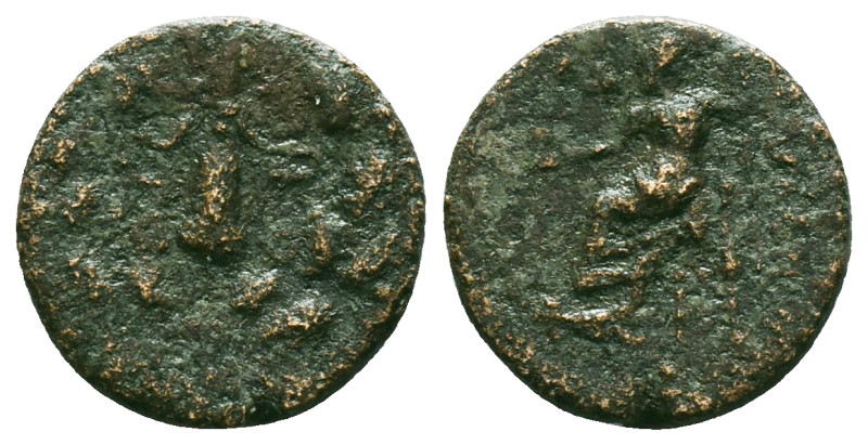 Greek Coins
CILICIA. Tarsos. Ae (164-27 BC).
Obv: Filleted, upright club within ...