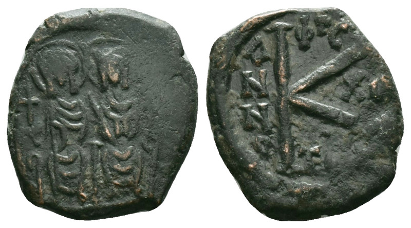 Byzantine Coins
Justin II with Sophia, 565 - 578 AD
AE Half Follis, Nicomedia ...