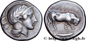 LUCANIA - THOURIOI
Type : Nomos, statère ou didrachme 
Date : c. 443-400 AC. 
Mint name / Town : Thurium, Lucanie 
Metal : silver 
Diameter : 20  mm
O...