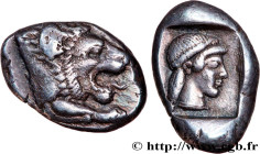 CARIA - KNIDOS
Type : Drachme 
Date : c. 465-449 AC. 
Mint name / Town : Cnide 
Metal : silver 
Diameter : 19,5  mm
Orientation dies : 9  h.
Weight : ...