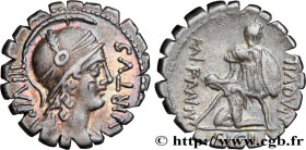 AQUILLIA
Type : Denier serratus 
Date : 71 AC. 
Mint name / Town : Rome 
Metal : silver 
Millesimal fineness : 950  ‰
Diameter : 19  mm
Orientation di...