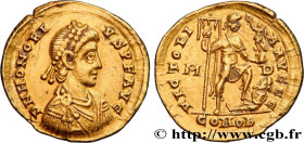 HONORIUS
Type : Solidus 
Date : 395-401 ou 402 
Mint name / Town : Milan 
Metal : gold 
Diameter : 20,5  mm
Orientation dies : 12  h.
Weight : 4,34  g...