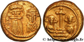 CONSTANS II, CONSTANTINE IV, HERACLIUS and TIBERIUS
Type : Solidus 
Date : indiction 12 
Date : 662-667 
Mint name / Town : Carthage 
Metal : gold 
Mi...