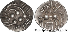 ELUSATES (Area of the Gers)
Type : Drachme “au cheval” 
Date : IIIe-IIe siècle av. J.-C 
Metal : silver 
Diameter : 17  mm
Orientation dies : 6  h.
We...