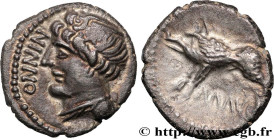 HELVETII (Currently Switzerland)
Type : Denier NINNO, tête ailée 
Date : c. 80-50 AC. 
Metal : silver 
Diameter : 13  mm
Orientation dies : 6  h.
Weig...