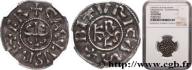 CHARLEMAGNE
Type : Denier 
Date : 781-800 
Mint name / Town : Bourges  
Metal : silver 
Diameter : 21,5  mm
Orientation dies : 11  h.
Weight : 1,62  g...