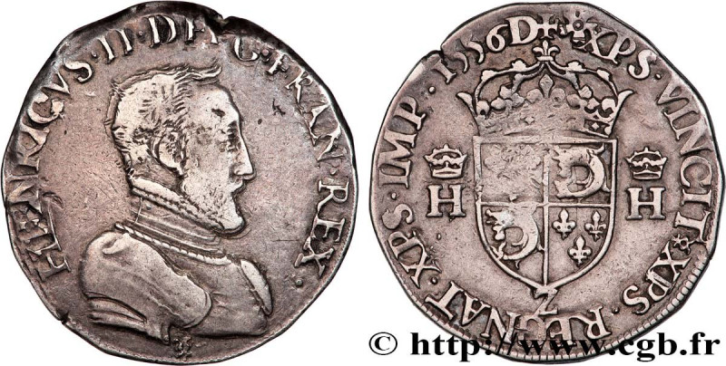 HENRY II
Type : Teston du Dauphiné à la tête nue 
Date : 1556 
Mint name / Town ...