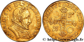 CHARLES IX COINAGE IN THE NAME OF HENRY II
Type : Double henri d'or, 1er type 
Date : 1561 
Mint name / Town : Saint-Lô 
Quantity minted : 3400 
Metal...