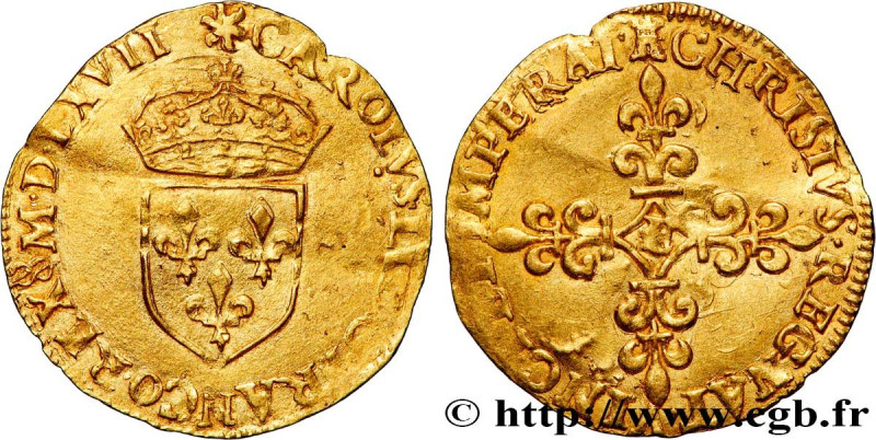 CHARLES IX
Type : Écu d'or au soleil, 1er type 
Date : 1567 
Mint name / Town : ...