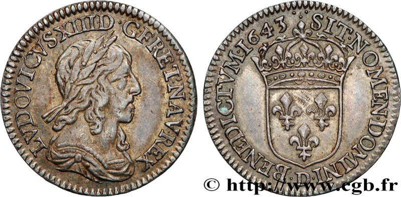 LOUIS XIII
Type : Douzième d'écu, buste drapé et cuirassé (2e buste de Jean Wari...