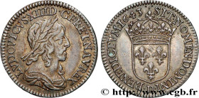 LOUIS XIII
Type : Douzième d'écu, buste drapé et cuirassé (2e buste de Jean Warin) 
Date : 1643 
Mint name / Town : Lyon 
Quantity minted : 125181 
Me...