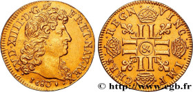 LOUIS XIV "THE SUN KING"
Type : Louis d’or aux huit L, portrait à la tête nue 
Date : 1680 
Mint name / Town : Aix-en-Provence 
Quantity minted : 1750...